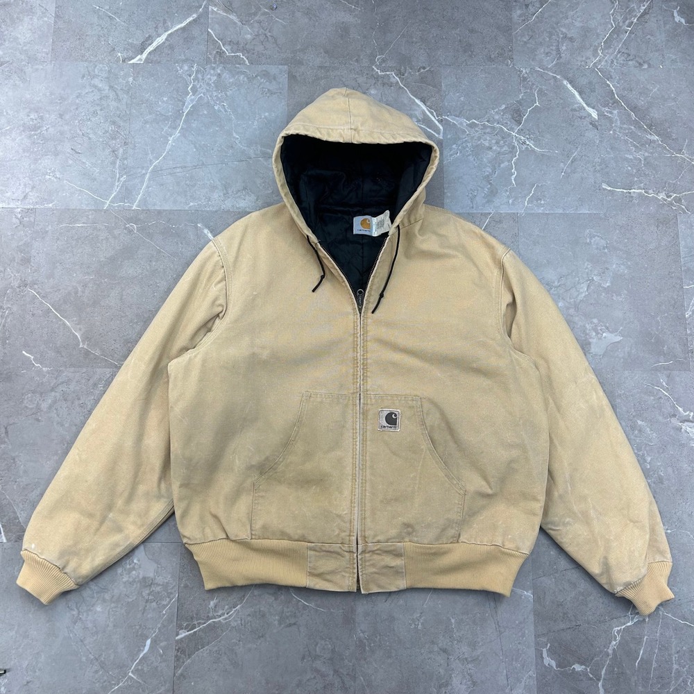 90s Vintage Carhartt Jacket Mens XL J06 WET Distressed Quilted Workwear Coat